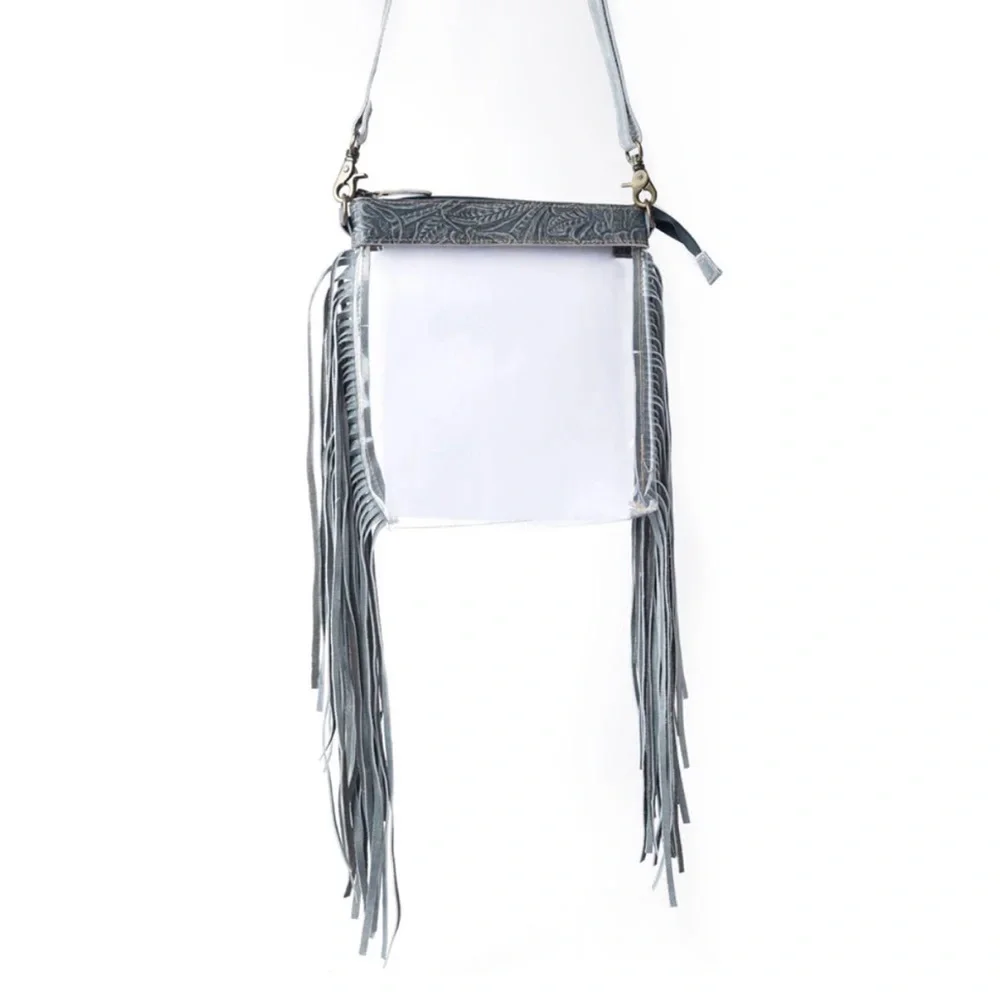 Western Concert Stadium Bag Tooled Leather Fringed Crossbody Bag iCowgirl Style